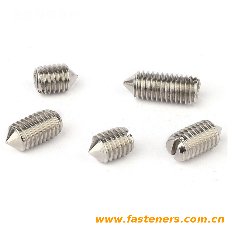 ANSI/ASME B 18.6.2 Slotted Set Screws with Cone Point [Table 5] (A307 SAE J429 F468 F593)