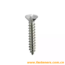 NF E 25-661 Slotted Raised Countersunk (Oval) Head Tapping Screws