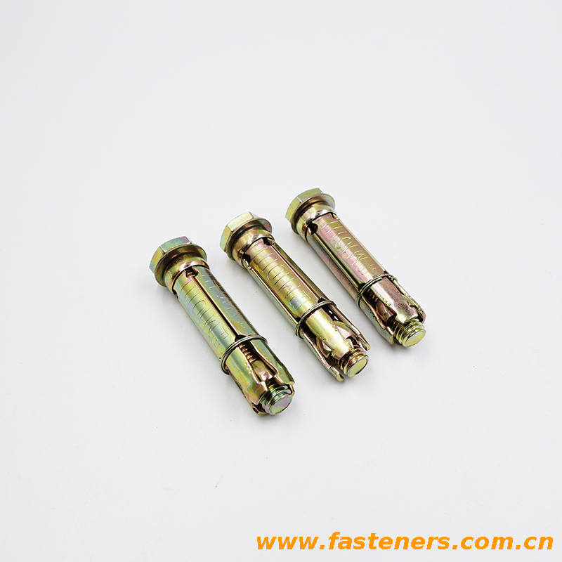 4Pcs Fix bolt with washer and bolt Carbon steel yellow zinc