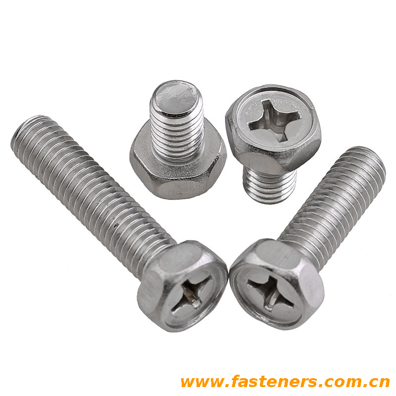 Q174 (B) Cross Recessed Hexagon Bolts with Indentation