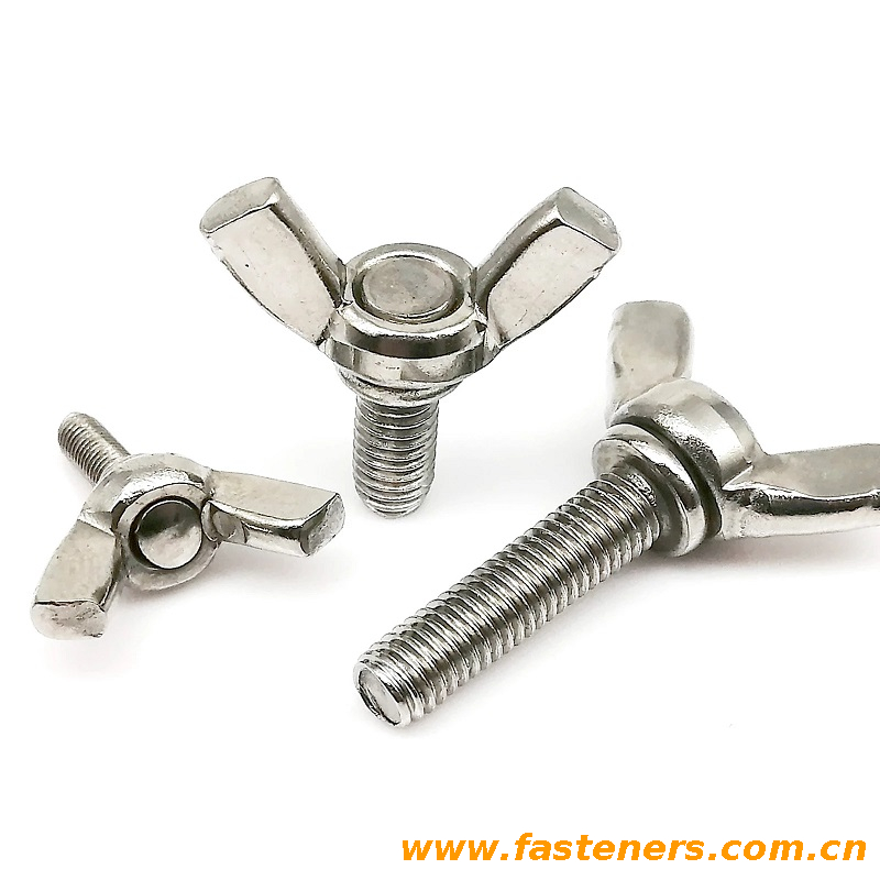 DIN318 Wing Screws With Edged Wings Hand Tighten Butterfly Ear Wing Head Thumb Screw Thumbscrew Adjust Bolt