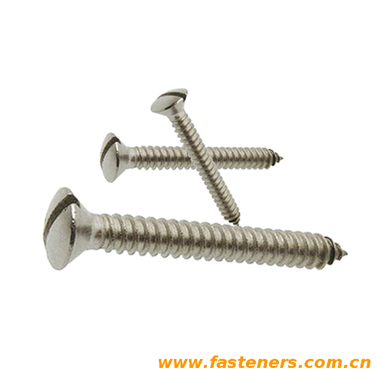 ASME B18.6.3 80° Slotted Undercut Oval Countersunk Head Tapping Screws